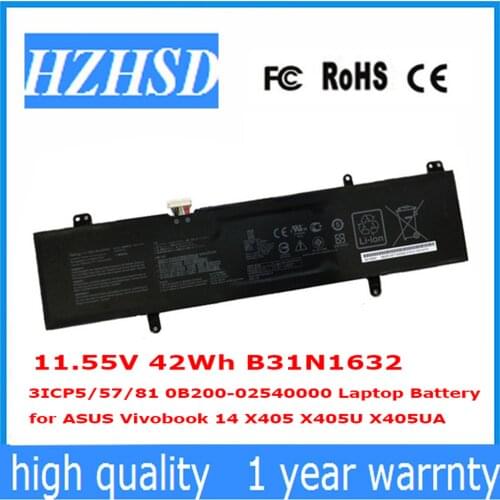 11.55V 42Wh B31N1632 3ICP5/57/81 0B200-02540000 Laptop Battery for ASUS Vivobook 14 X405 X405U X405UA