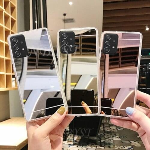 Mirror Silicone Cases For Samsung Galaxy A32 4G A52 A72 A12 A02 5G A01 A11 A21S A31 A41 A51 A71 A10S A20E A30S A50 A70 M51 Cover