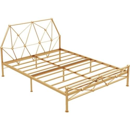 Iron Bed Frame 150×200CM Nordic Modern Simple Living Room Single Double Adult Teenage Children Iron Twin Bed Frame Stable Frame
