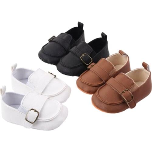 2020 Baby First Walker 1Pair Baby Girl Boy Infant Cute Fashion Solid Shoes Peas Shoes PU Leather Baby Shoes Soft Bottom Toddler