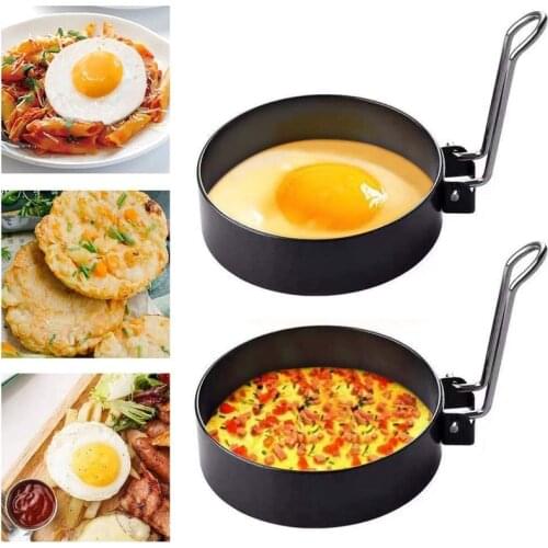 1/2 Pcs Kitchen Omelette Mold Mould Fried Round Egg Cooker Pancake Shaper Frying Round Breakfast Household Cooking Mold Tool