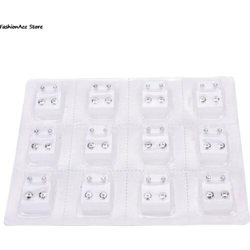 12 Pairs New Medical Steel Alloy Disposable Safe Ear Stud Piercing Gun Piercer Tool Silver Color Earring Piercing Jewelry