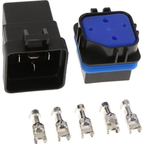 2Pcs 12V 40A 4PINS Relay Wiring Inside the Waterproof Socket with Terminals