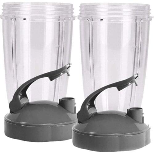 24-Ounce Cups with Flip Top To-Go Lid (Pack of 2) Nutri Replacement Parts & Accessories Fits Nutri 600w and Pro 900w Blender
