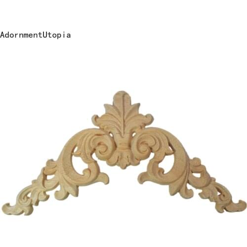 5PCS Wood Carved Corner Appliques Frame Furniture Wall Door Woodcarving Decal Decorative Decro Wooden Figurines Crafts 12CM 15CM