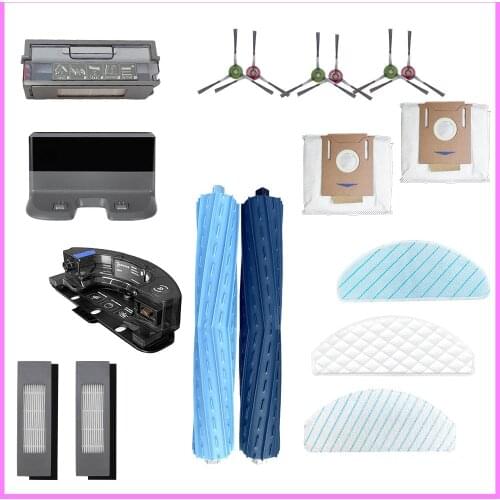 For ECOVACS Deebot T9AIVI Accessory Rubber Roller for ECOVACS T9AIVI Main Brush HEPA Filter Side Brush Mop Cloth Dustbin Dustbag