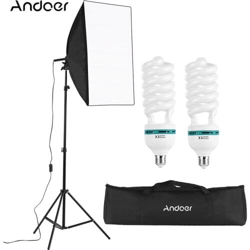 Andoer Photography Light Kit Studio Including Softbox Light Bulbs Light Stand Carry Bag Photography Studio Photo Studio Kit