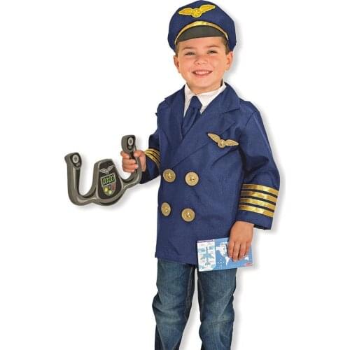 Anime cosplay kids career pilot costume children aviator party halloween occupational airman uniform airline boys pilot costume