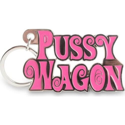 1PC Alloy Fashion Movie Kill Bill Series "PUSSY WAGON" Keyring Letter Pendants Accessories For Women Men Gift