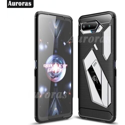 Auroras For Rog Phone 5 Ultimate Case Armor Cover Brushed Texture Soft TPU Silicone PU Leather Cover For ASUS Rog5 Pro