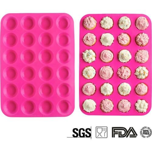FDA silicone 24 hole round cake mold Muffin mold Silicone cake mold