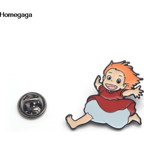 Homegaga Zinc alloy tie pin cartoon anime girl Pins backpack clothes brooches for men women hat decoration badges medal D2038