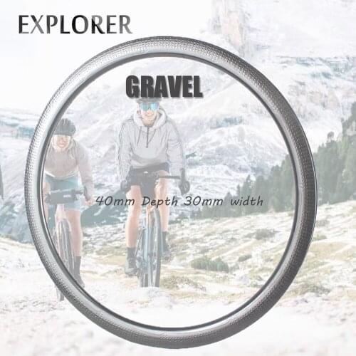 Carbon Wheelset 700C Gravel Rim 40mm*30mm Gravel Bike Rims Superlight Gravel Rims Disc Brake Carbon Road Bicycle Rims