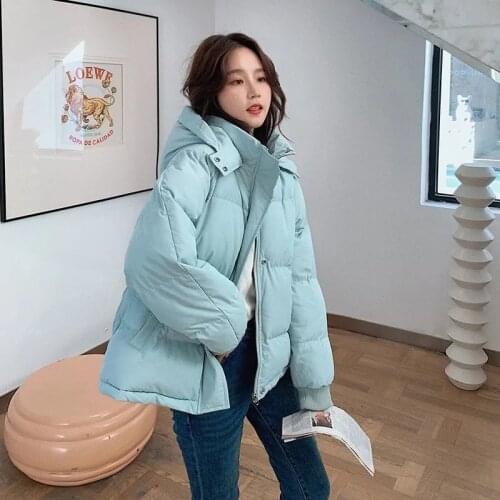Short Winter Down Jackets Women 2021 New Thicken Warm Down Cotton Coats Woman Hooded Cotton Parka Casual Loose Outwear 6 Color