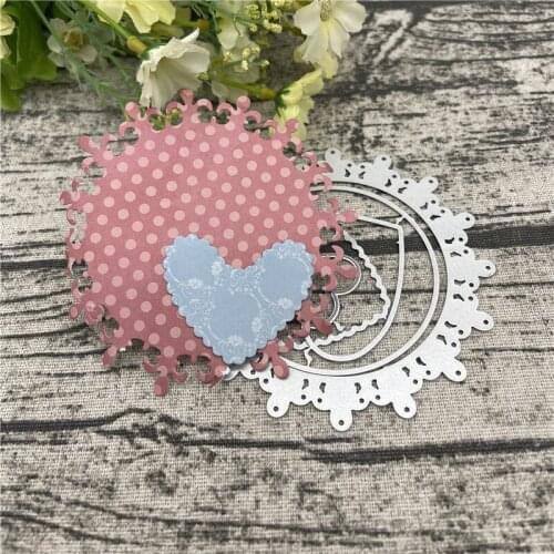 Round heart Frame Craft Metal Cutting Dies For DIY Scrapbooking Album Embossing Paper Cards Decorative Crafts