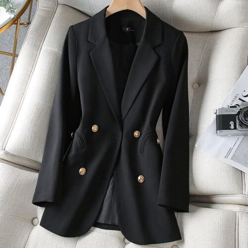 Plus Size 3XL Suit Women Blazer New 2021 Long Sleeve Suits Womens Blazers Short Slim Spring And Autumn Jacket Woman Coat Black