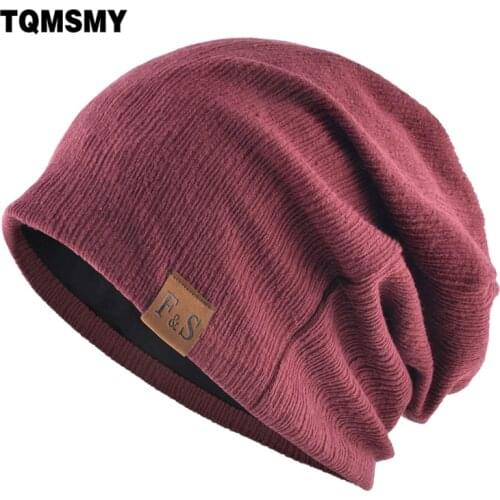 Autumn Solid color beanies for men Hip hop cap double layer Turban hat women winter bonnet Unisex outdoor skiing caps 6 colors