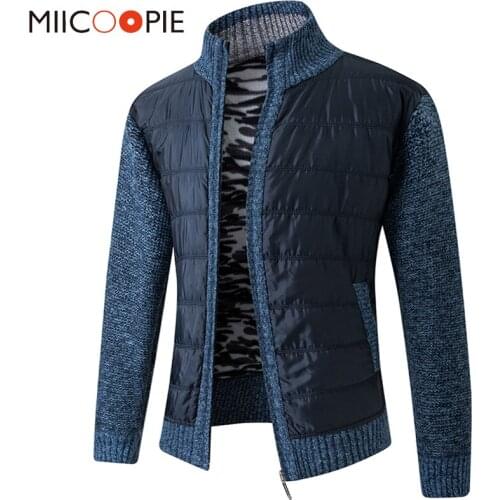 Sweater Men Autumn Winter New Casual Cardigan Pull Homme Marque Mens Stand Collar Plus Velvet Thick Warm Jumpers Sweater Jackets