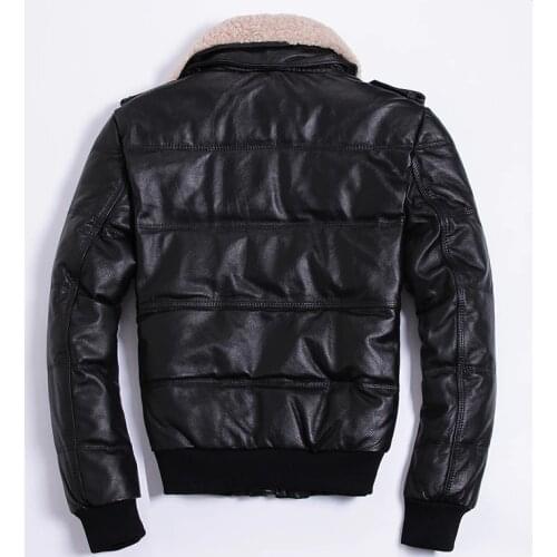 Men Winter Down Jacket Genuine Cowhide Leather Jackets Duck Down Coat for Men Plus Size 2020 Doudoune HommeHA-805 KJ1143