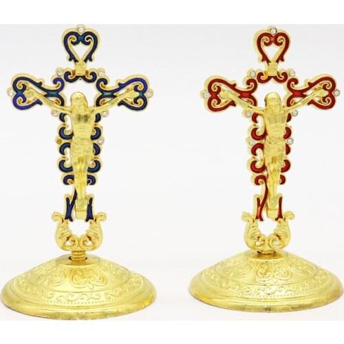 HeyMamba Wall Cross Crucifix Christ Catholic Jesus Religious Church Decoration Stand Wall Antique Home Chapel Decor Church