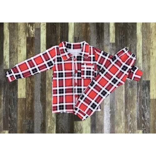 Long sleeve christmas print boy and girl match pajamas set