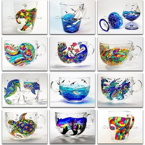 5D Full Square Diamond painting embroidery Cross stitch glass cup elephant leather turtle wolf Round Drill Drawing mosaic L091