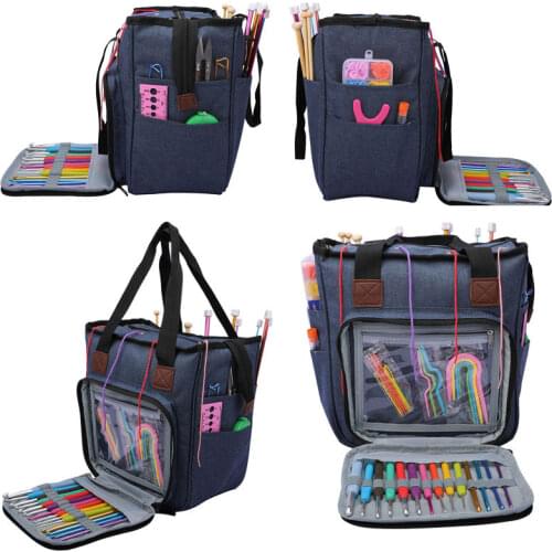 4 Styles Empty Yarn Storage Bag For Crochet Hooks and Knitting Needles DIY Weave Craft Knitting Bag Sewing Tools Accessories