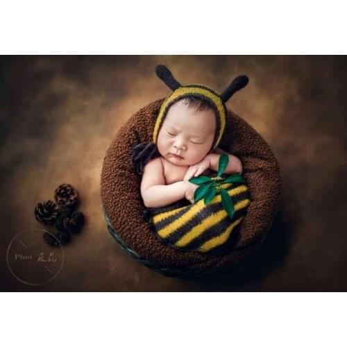 Newborn Snuggle Sack Baby Mohair Bee Hat Newborn Animal Newborn Swadle Wrap Prop