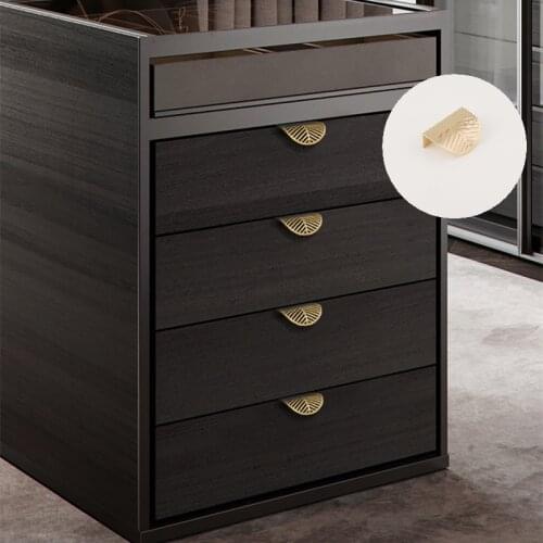 Leaf-shaped Modern Furniture Drawer Brass Handles Furniture Wardrobe Drawer Knob Brass Door Handles