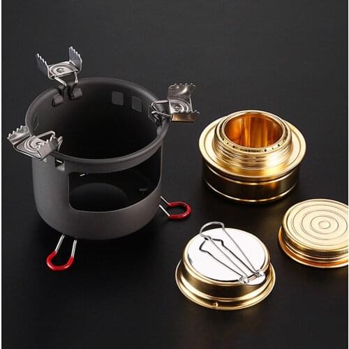 Outdoor Hiking Camping Mini Spirit Alcohol Stove W/ Stand Cooking Supply Camping Accessories