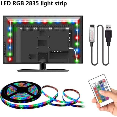 5V USB Led Lights Strips RGB 2835 Flexible Led Tape Ribbon 5M Warm White/White/RGB Led Neon Lamp For Room TV BackLight