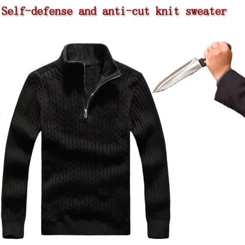 Self-defense Anti-cut Sweaters Knit Stab Full Protective Flexible Stealth Anti-hacking Security Police Fbi Clothingfree Shipping