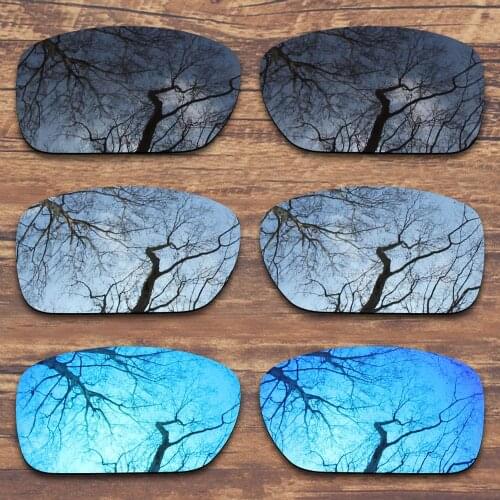 ToughAsNails 3 Pairs Black.Silver.Blue Polarized Replacement Lenses for Oakley Turbine OO9263 Sunglasses