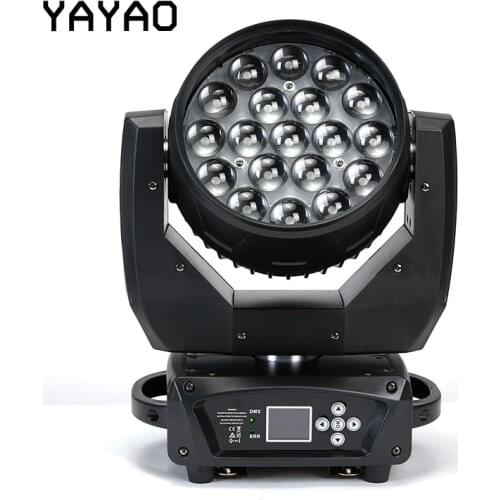 YA Yao 19X15W LED Zoom Moving Head Light RGBW Wash Effcect Light for DJ Party Disco Clubs Equipment Screen Stage Light