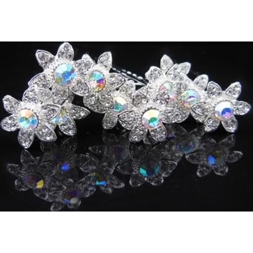 100 pcs/lot Free Shipping New Fashion Flower Hair Clips Wedding Party Bride Flower Hair fascinator Woman Girls Hair Accessories