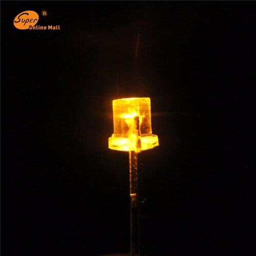 1000PCS 3MM YELLOW Diodes flat top Diodes Urtal Bright Light Bulb 3MM Led Emitting Diodes