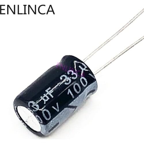 110pcs/lot P41 100v 33UF aluminum electrolytic capacitor size 8*12 33UF 20