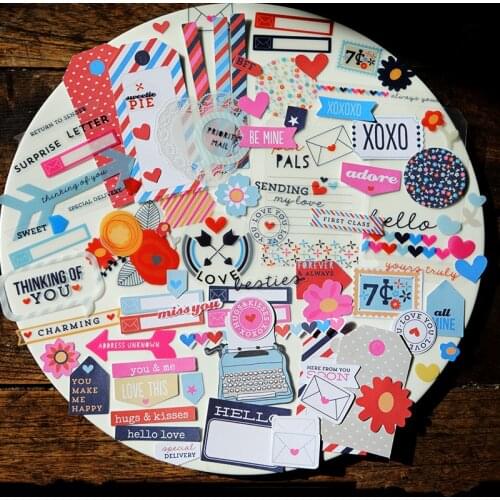111pcs send a letter theme Die Cut PVC+Paper for DIY Scrapbooking Card Making Crafts /photo album Decoration home decoration