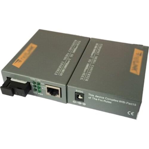 1F1E fiber fast ethernet switch, 1 single-mode dual-fiber optical gigabit 1000M, 1 RJ45 network SC optic transceiver
