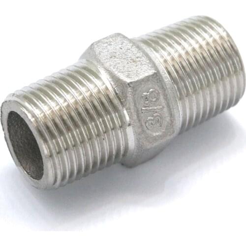 3/8" BSP Male Thread Hex Nipple Union 304 Stainless Pipe Fitting Connector Coupler water oil air