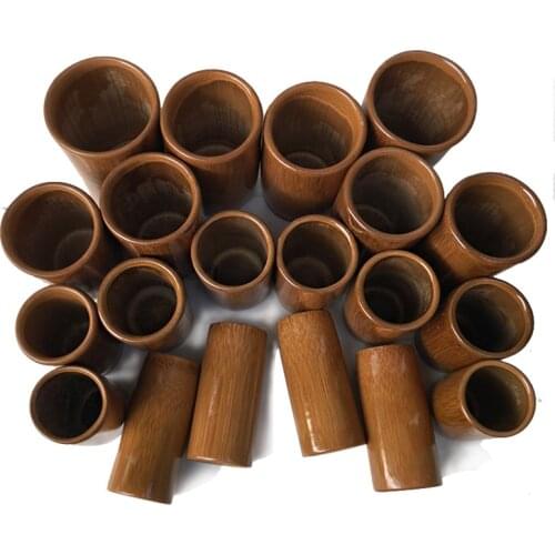 4/10/12pcs carbonized boiled bamboo moisture acupunctue massage cupping non-glass fire wood vacuum cans fire tank beauty salon