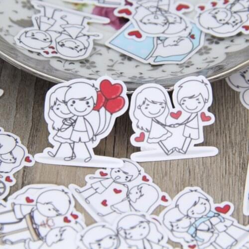 40 cute little couple character expression homemade stickers toy-based decals luggage laptop laptop skateboard refrigerator