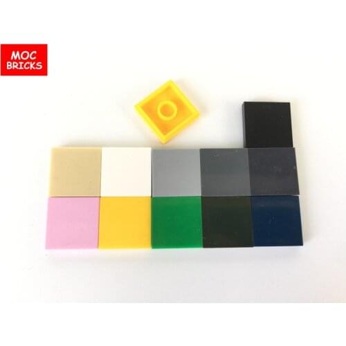 50pcs/lot MOC Bricks Colorful Smooth modular Tiles 2x2 fit with 3068 DIY Educational Building Blocks Action Figure Kids gifts