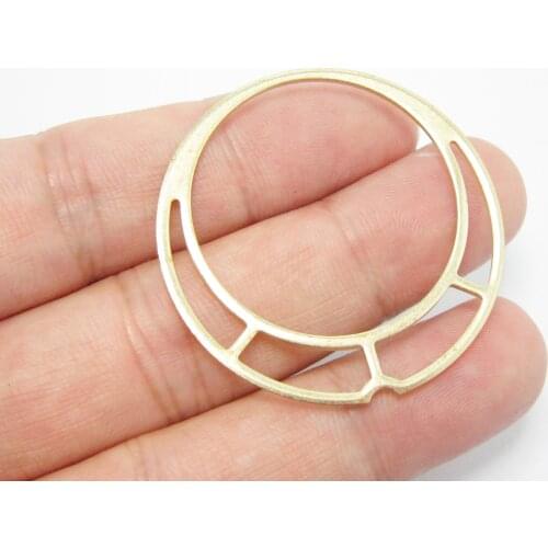 Brass pendant 38.5mm Round circle brass earrings charms necklace Geometric brass findings R1067