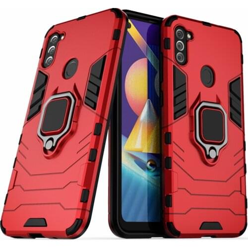 Armor Case For Samsung Galaxy A11 SM-A115F/DS Luxury Magentic Ring Car Holder Cover For Samsung Galaxy M11 SM-M115F/DSN 6.4"