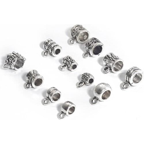 20pcs Tibetan Antique Silver Plated Cylinder Spacer Beads Charms Fit Bracelet Necklace Pendant DIY Jewelry Making