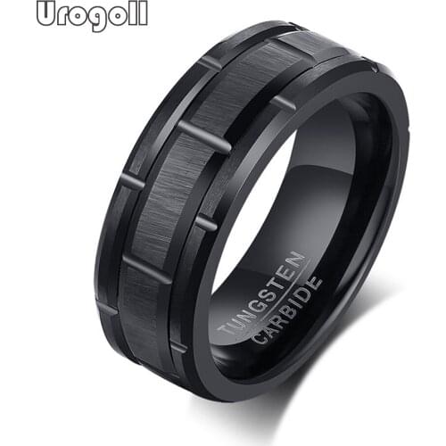 Brand New Men Ring 8MM Tungsten Carbide Rings Wedding Bands For Trendy Men Party Wedding Matte Finished Ring Jewelry Gifts