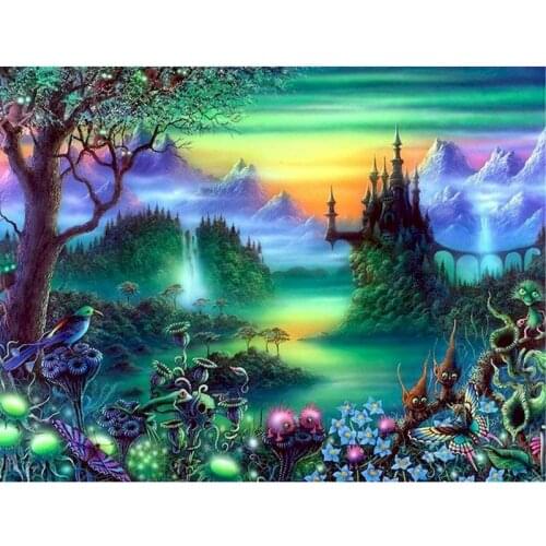 GATYZTORY Frame Forest Landscape DIY Painting By Numbers Kit Paint On Canvas Painting Calligraphy For Home Decor 40x50