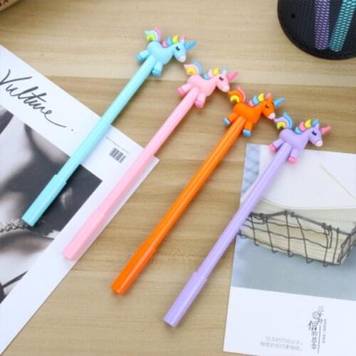 1pcs Unicorn Gel Pens korean Stationery Novelty Pen 0.5mm Cute Pens Cute Cartoon Student Writing Gel Pen Kawaii School Supplies