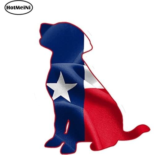 HotMeiNi 13cm x 11cm Car Styling Texas Flag Labrador Dog Car Sticker Cooler Laptop Car Truck Lab Custom Waterproof Accessories